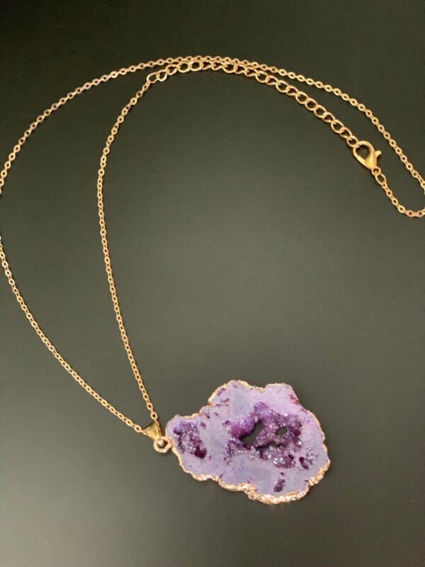 Kristall druzy hänge halsband