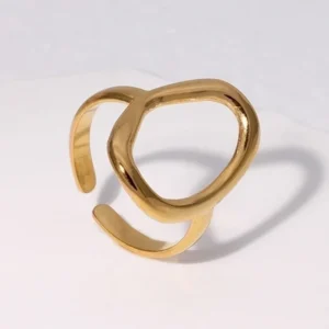 Öppna ringar i pläterade med 18K guld