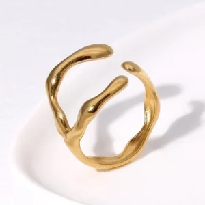 Öppna ringar i pläterade med 18K guld