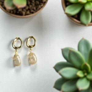 1 par eleganta geometriska hängörhängen, guld