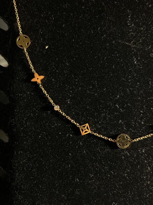 Halsband i titan-stål med 18K guldplätering - Bild 2