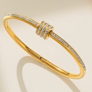 Armband18K guldplätering och naturlig gypsophila