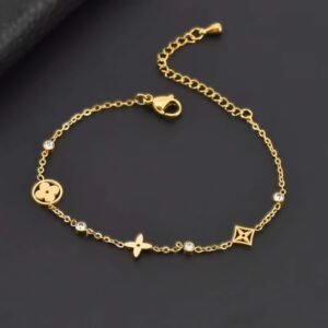 Armband i titan-stål med 18K guldplätering