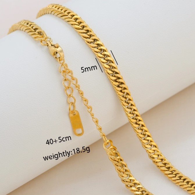 Basic Minimalist Necklace – 18K Gold Plated Stainless Steel - Bild 2