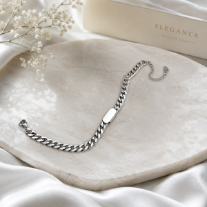 Unisex Stainless Stee Bracelet Silver Plated